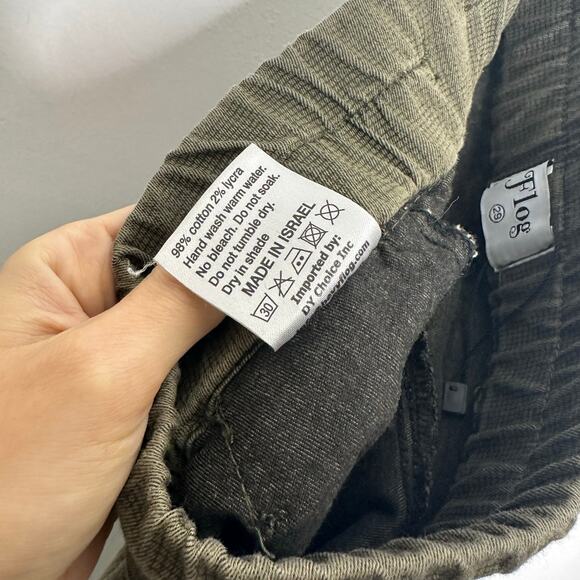 FLOG Shely Olive OG Pull on Jogger green stretch drawstring pockets women's 29 - Picture 6 of 10